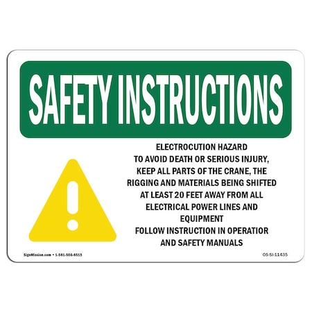 OSHA SAFETY INSTRUCTIONS, 5 Height, 7 Width, Decal